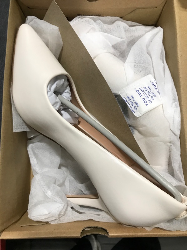 Photo 2 of [Size 6.5] LAICIGO Women’ s Pointed Toe High Heels Stiletto Slip On Comfort Wedding Dress Pump Shoes 6.5 White