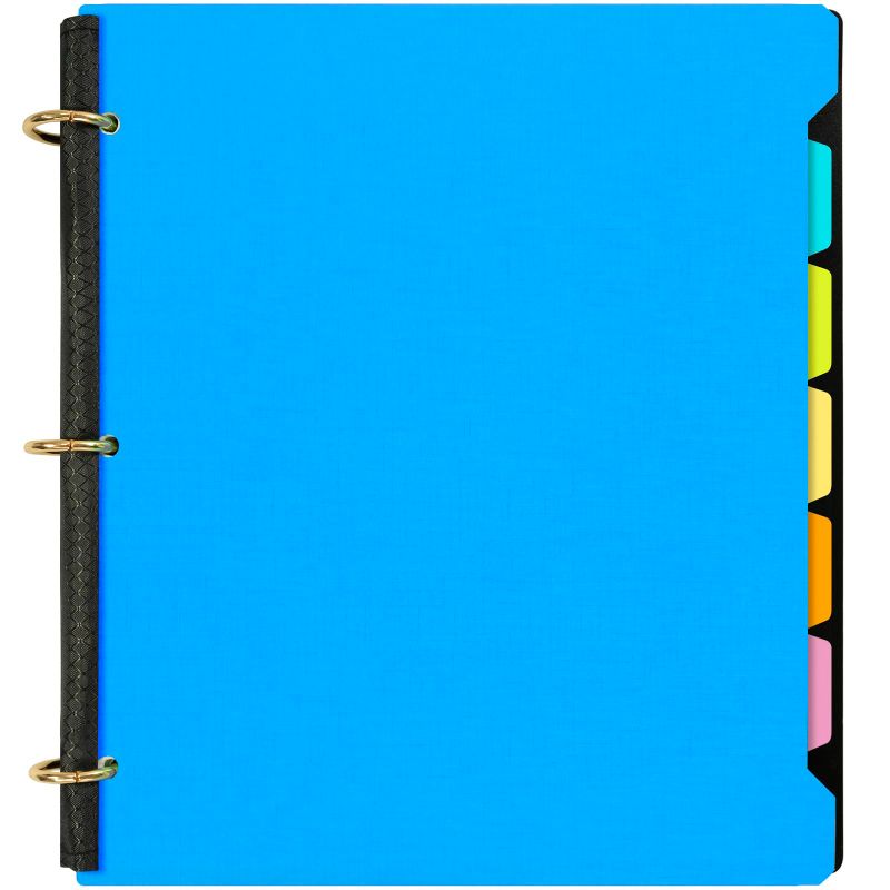 Photo 1 of INFUN All-in-One Notebook Binder,Refillable Binder Notebook 1 inch, 3 Ring Binder with 5 Colored Movable Subject Dividers, One Plastic Inner Binder Pocket -Blue