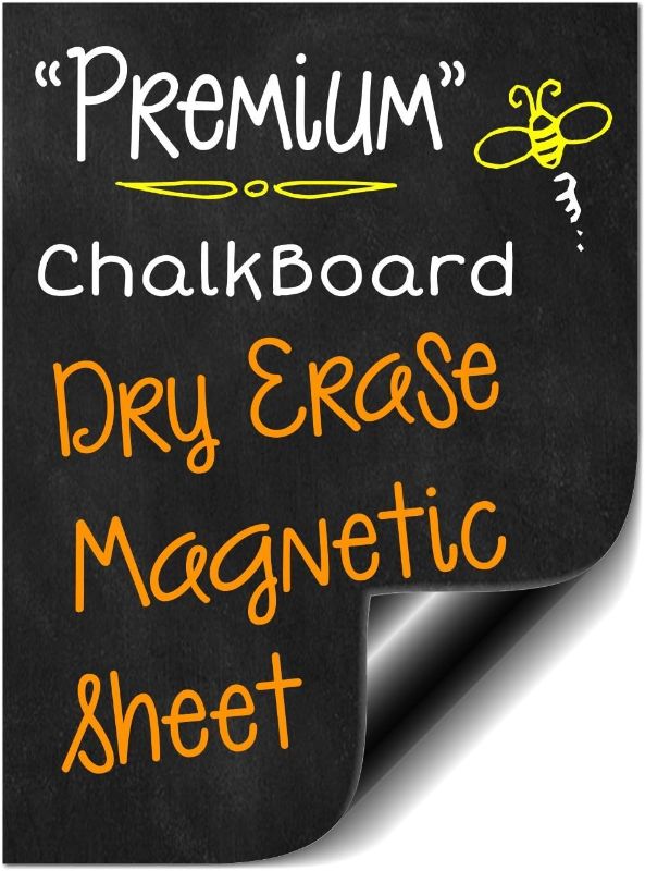 Photo 1 of Bigtime Signs Flexible Magnetic Black Dry Erase Chalkboard Design Message Board To Do List for Refrigerator for Use as Weekly Planner Calendar, Behavior or Reward Chart | 16" Black | ClipBrdDryErase