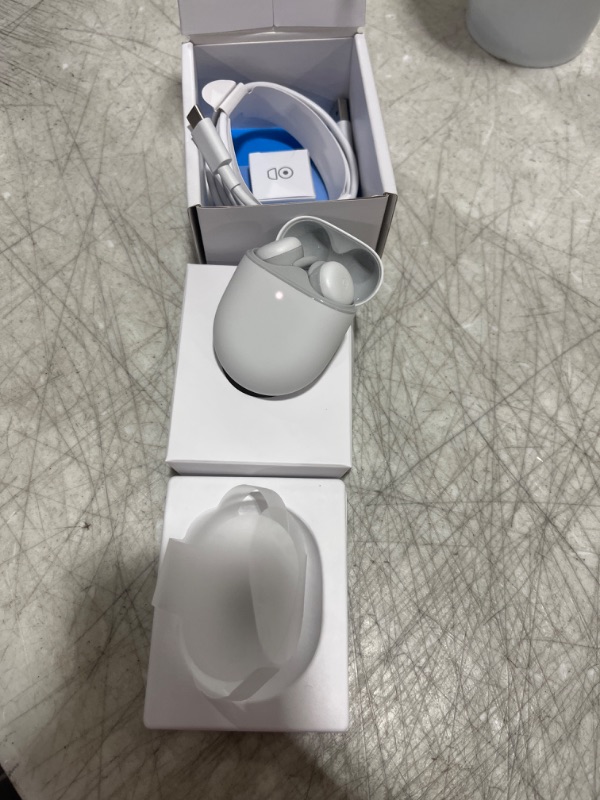 Photo 1 of Google Pixel Buds A-Series - Wireless Earbuds - Headphones with Bluetooth - Compatible with Android - Clearly White - sealed opened for pictures - 
