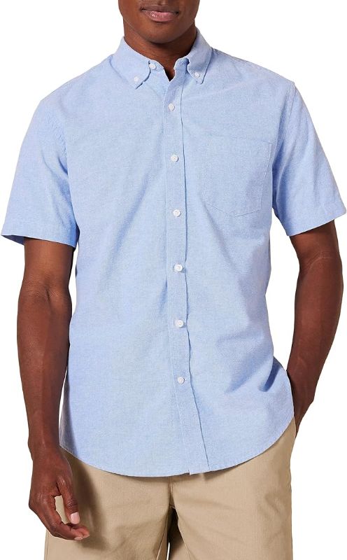 Photo 1 of Amazon Essentials Men's Regular-Fit Short-Sleeve Pocket Oxford Shirt - SIZE XS 
