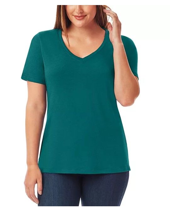 Photo 1 of Member's Mark Ladies Short Sleeve V-Neck Tee Color: Cabo Blue - SIZE LARGE (Runs smaller)