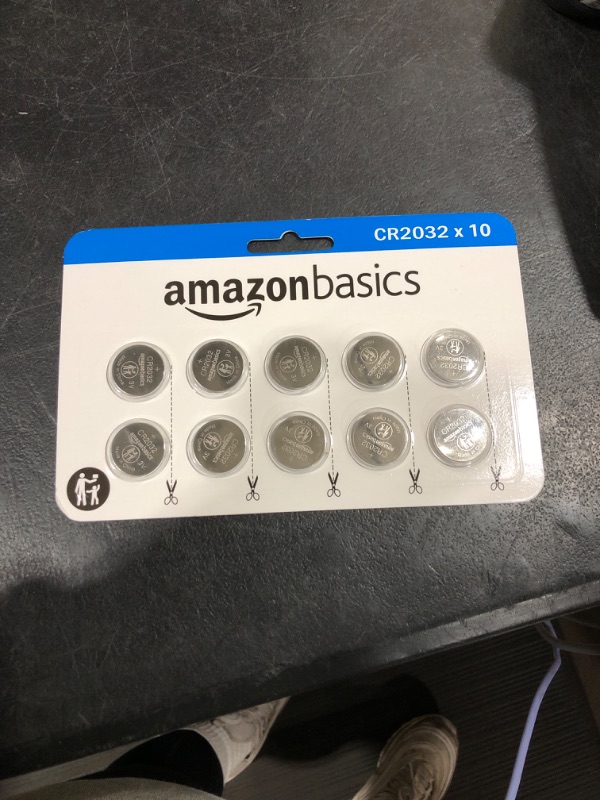 Photo 2 of Amazon Basics 10 Pack CR2032 3 Volt Lithium Coin Cell Battery 1 Count (Pack of 10) CR2032