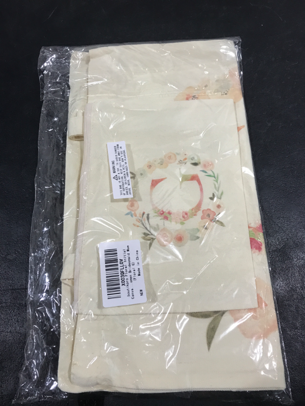 Photo 1 of boutikpro Floral Personalized Initial Canvas Tote Bag with Zipper Monogram Tote Bag Cosmetic Bag Gift for Women Bridesmaid Floral G