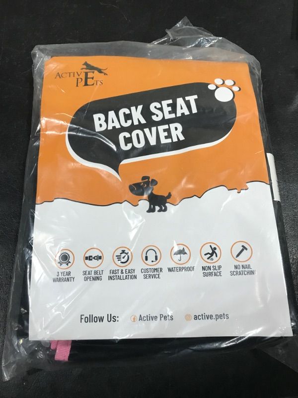 Photo 1 of Active Pets Dog Car Seat Cover Car Seat Protector- Dog Seat Cover for Back Seat of SUVs, Trucks, Cars - Waterproof & Convertible Vehicle Dog Hammock for Car Backseat - Mesh Window - Pink Standard Pink
