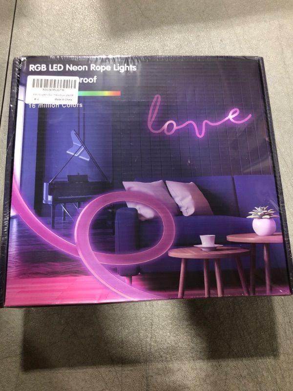 Photo 1 of 180FT RGB LED Neon Rope Light with Remote Control, Smart Color Changing DIY Mode Neon Flex Strip Lights for Bedroom Indoors Outdoors Decor 