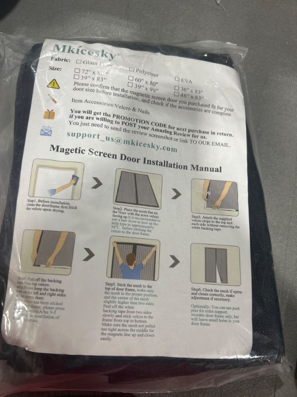 Photo 2 of Magnetic Screen Door, IKSTAR Mosquito Net, Keep Bugs Out, Let Cool Breeze in - Self Sealing Magnets - Retractable Mesh Closure - Curtain Works with Pets, Sliding Door, Single-58"×80" Fiberglass Fit Door Size To 58"×80"