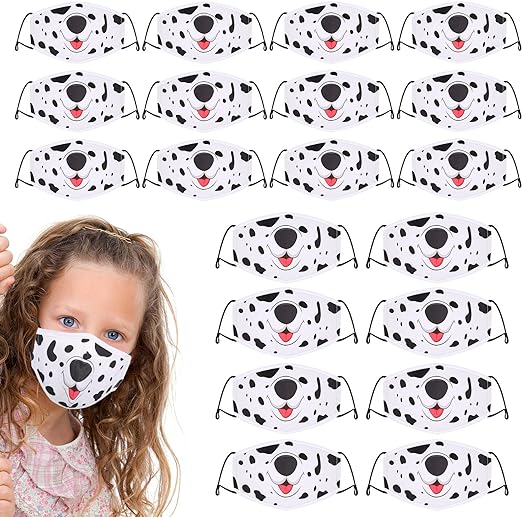 Photo 1 of 20 Pcs Dalmatian Puppy Masks Adult Dalmatian Face Mask Dog Print Face Mouth Mask Animals Reusable Mouth Mask Dalmatian Dog Costume Accessories Puppy Face Masks for Adult Dalmatian Costume Accessories
