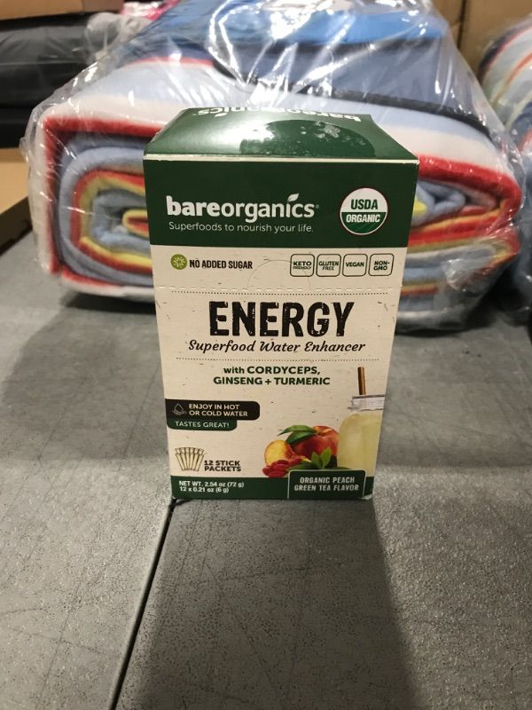 Photo 2 of BareOrganics Energy Blend Superfood Water Mix Packets, 12 Ct