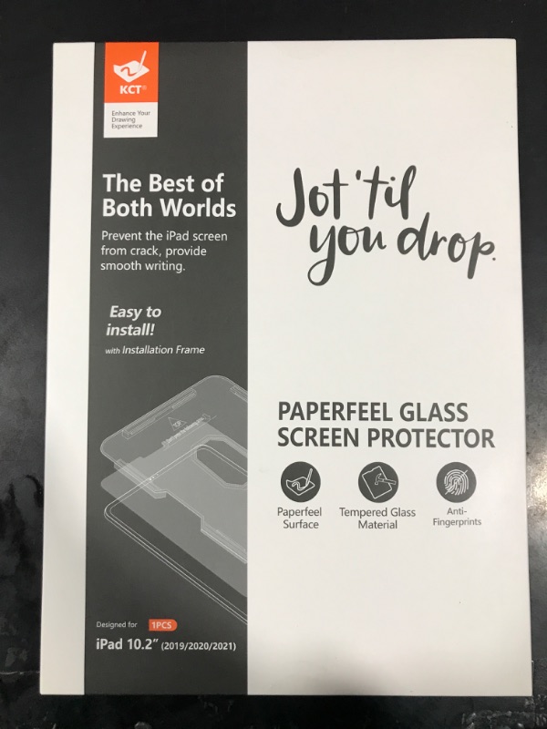 Photo 1 of KCT Paperfeel Tempered Glass Screen Protector Compatible with iPad Pro 10.2 inch