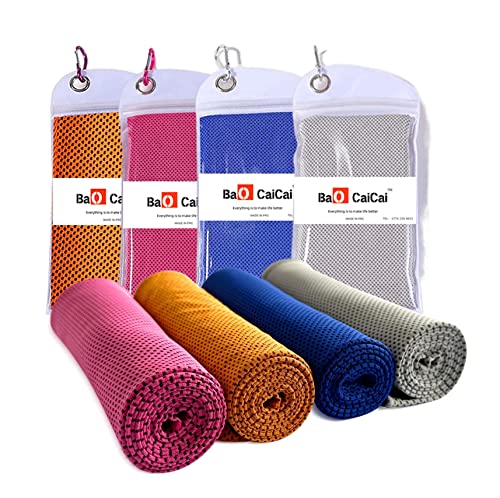 Photo 1 of 4 Packs of Cool Exercise Towels (40 "x 12"), Ice Towels, Microfiber Towels, Soft and Breathable Exercise Towels, Suitable for Yoga, Sports, Gym, Exerc
