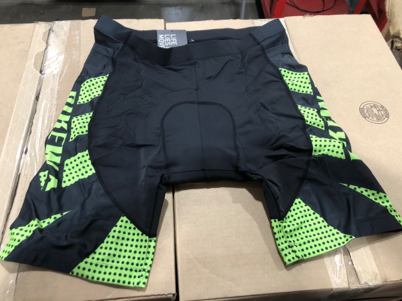 Photo 2 of Bikewa Men's Bike Shorts 4D Padded Cycling Fluorescent Green X-Large (Stock picture similar)