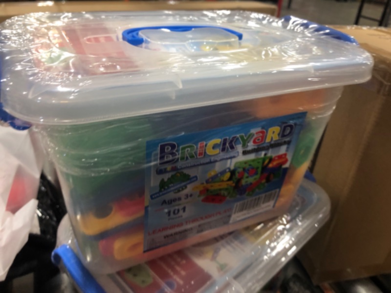 Photo 1 of Brickyard Building Blocks STEM Toys - Educational Building Toys for Kids Ages 4-8 with 163 Pieces, Tools, Design Guide and Toy Storage Box, Gift for Boys & Girls