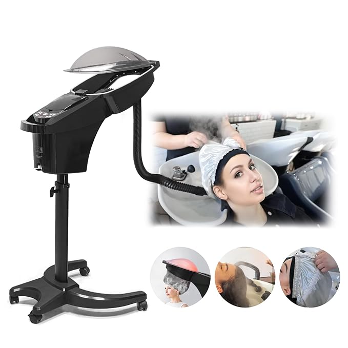 Photo 1 of Hair Steamer Use With Shampoo Bowl Hair Wash Reclining Chair Micro Mist Hair Steamer Mister Hooded Hair Care Proffessioanl For Natual Black Hair Elitzia ET19291, UV Black Standing, 1 item
