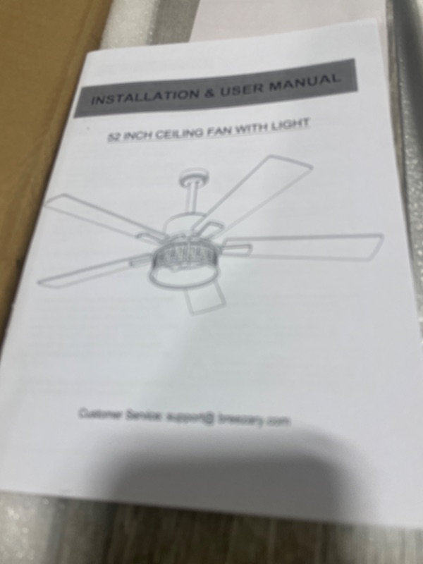 Photo 1 of Barnett 52 in. Indoor Black Ceiling Fan with Light Kit and Remote Control Included
