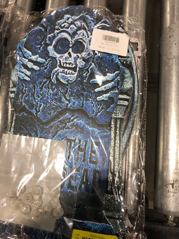 Photo 1 of 5 Pack Halloween Graveyard Tombstones, Czgor 15" LED Halloween Tombstone Decors with Stakes for Graveyard Headstone Yard Signs Outdoor Lawn Yard Decorations Halloween LED Tombstones 5 Pack