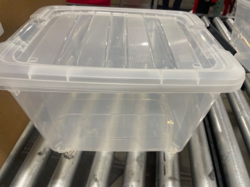 Photo 2 of 19qt Plastic Storage Bin with Lid and Secure Latching Buckles