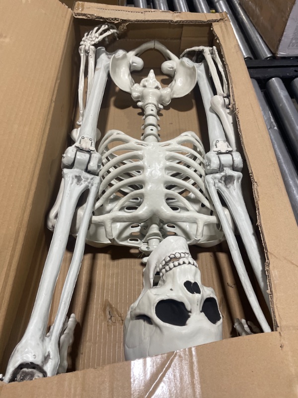 View 2 of Life Size Skeleton Halloween Decor, 5.4ft Full Body Realistic Human Bones with Posable Joints, Great Halloween Decoration Outdoor & Indoor, Perfect Halloween Party Prop Decor for House, Garden, Lawn