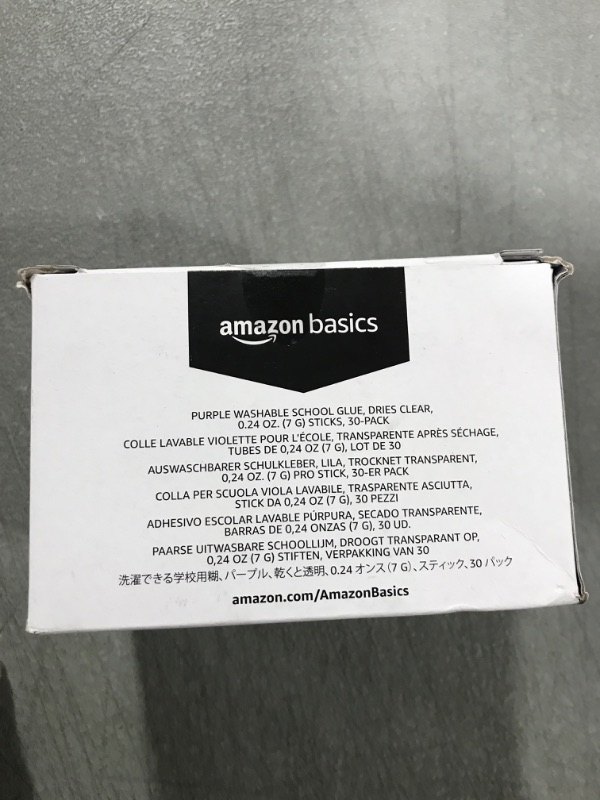 Photo 2 of Amazon Basics Purple Washable School Glue Sticks, Dries Clear, 0.24-oz Stick, 30-Pack 30-Pack Small Glue Sticks