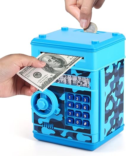 Photo 1 of ATM Piggy Bank for Boys Girls, Mini ATM Coin Bank Money Saving Box with Password, Kids Electronic Safe Money Jar for Adults with Auto Grab Bill Slot, Great Gift Toy Bank for Kids, Boys Girls Best Gift