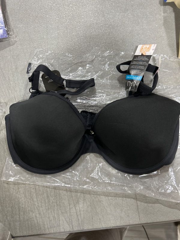 Photo 2 of Bali One Smooth U Underwire Bra, Ultra Light Underwire T-Shirt Bra, Convertible Underwire Bra with Stay-in-Place Straps 36D Black