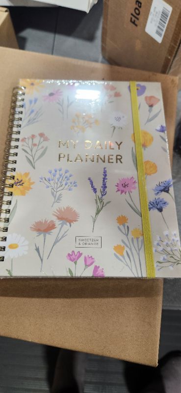 Photo 2 of Sweetzer & Orange Undated Planner with Meal, Habit and Routine Tracker, Daily To Do List-Daily Planner Agenda Flowers Notebook Organizer for 2023, Students, College, Work, ADHD, Fitness, Productivity Wild Flowers