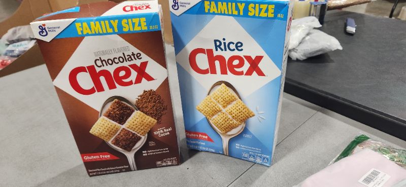 Photo 1 of 2 pack of Chex cereal- chocolate and rice.