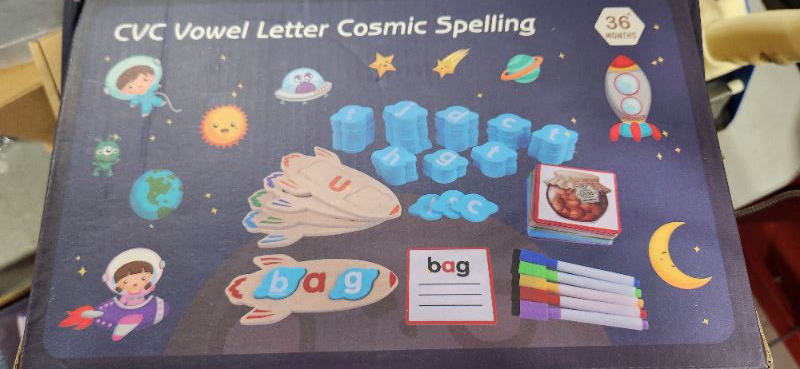 Photo 1 of CVC Vowel Letter Cosmic Spelling Kit- Age 36 months +