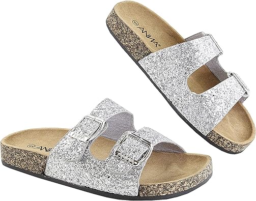 Photo 1 of ANNA Glory Women's Slide Sandals Cork Footbed Double Buckle SIZE 7