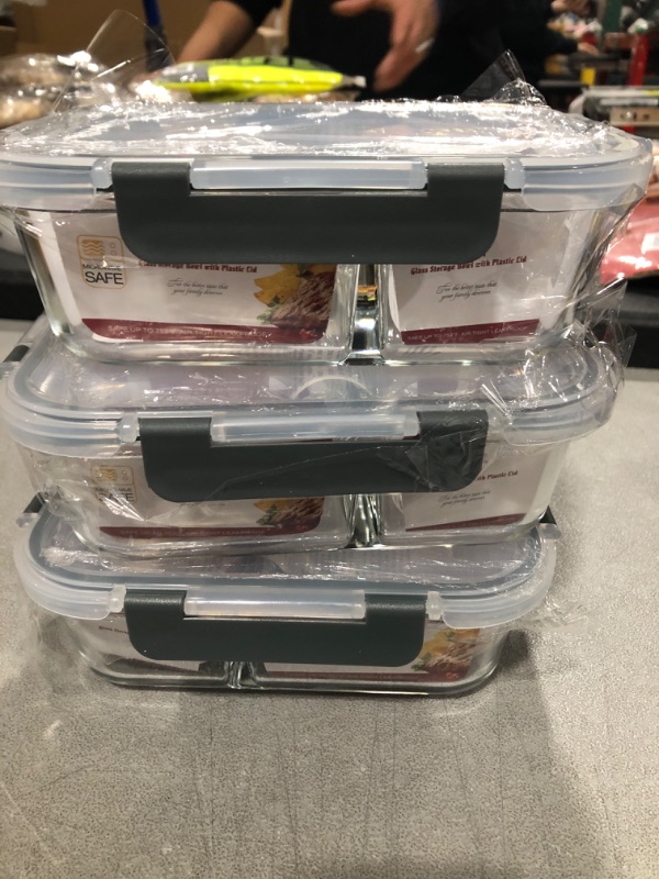 Photo 2 of 3 Pack 36oz Food Storage Containers 2 Compartment Glass Meal Prep Containers with Lids for Adult Food Prep Containers with Divider Reusable Lunch Bento Box https://a.co/d/5VwrvW4