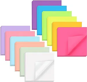 Photo 1 of 12 Pack Sticky Notes, 3x3 Inch Colorful Sticky Note, 50 Sheets/Book Bright Colors Self-Stick Notes Pads, Sticky Note Pads for Home, Office, School. Teacher Wish List(12 Color) ( 2 PACK )
