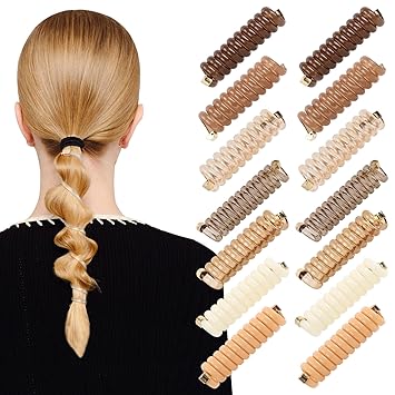 Photo 1 of 14 Pcs Spiral Hair Ties|Hair Tie Tools for Thick Thin Hair-Unique Hair Braid Maker, Hair Coils Accessories for Women Girls