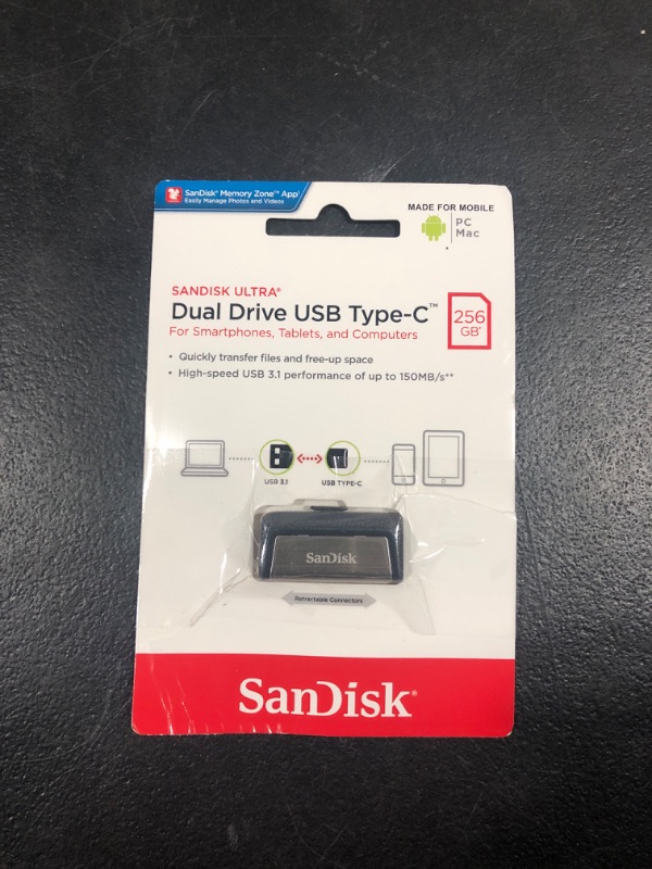 Photo 2 of SanDisk 256GB Ultra Dual Drive USB Type-C - USB-C, USB 3.1 - SDDDC2-256G-G46