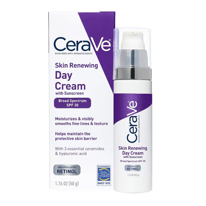 Photo 1 of CeraVe Anti Aging Face Cream with SPF 30 Sunscreen Anti Wrinkle Cream for Face with Retinol, SPF 30 Sunscreen, Hyaluronic Acid