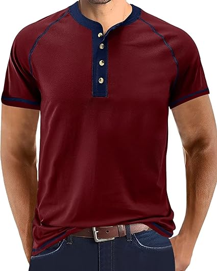 Photo 1 of [Size XL] Men's Henley Shirt Long Sleeve Thermal Underwear Henley Top Casual Slim Fit Lightweight 5 Button T Shirts 