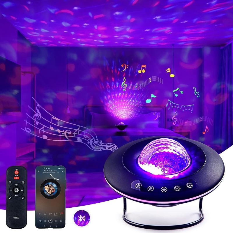 Photo 1 of LitEnergy LED Star Projector, Galaxy Lighting, Nebula Lamp, Bluetooth Speaker Aurora Projector with Remote Control for Room Decor, Home Theater, or Bedroom Night Light Mood Ambiance (UFO Version) 