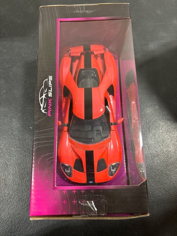 Photo 3 of 2017 Ford GT Light Red Metallic with Black Stripe Pink Slips Series 1/24 Diecast Model Car by Jada
