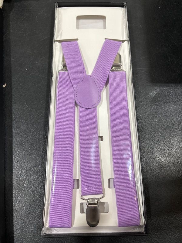 Photo 1 of CEAJOO Men's Suspenders Y Back Adjustable 1 Inch Wide with Clips- Lavender