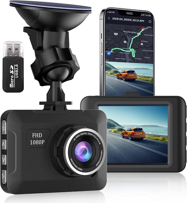 Photo 1 of ?2023 New Version? Dash Cam Dashboard Camera with Card Reader, Dash Camera for Car, Night Vision, FHD 1080P, Car Dash Camera with Loop Recording, G-Sensor, 170° Angle, Park Monitoring…
