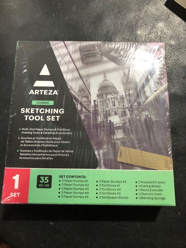 Photo 2 of Arteza Drawing Kit for Adults, Set of 35 Sketching Tools and Detailing Accessories, Art Supplies for Professional, Student, and Hobbyist Drawing