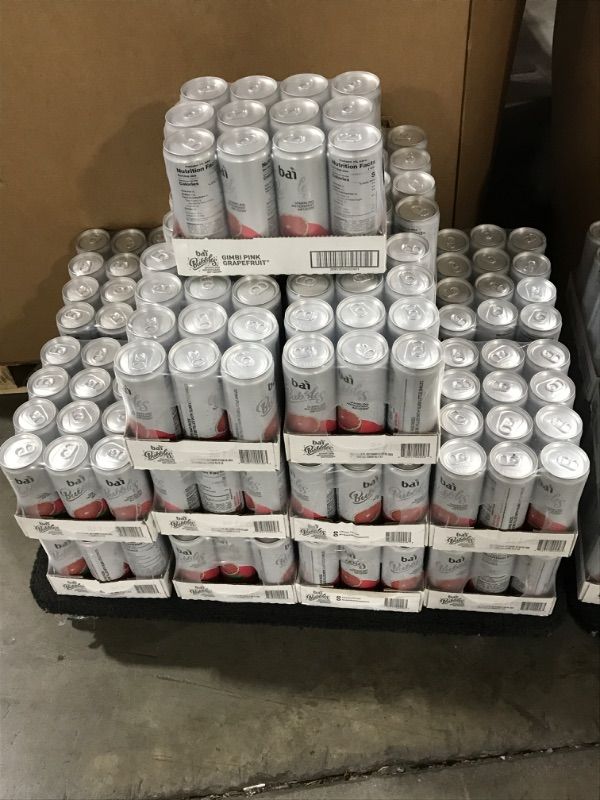 Photo 3 of 132 Cans (11 cases of 12) Bai Bubbles Sparkling Water, Gimbi Pink Grapefruit, Antioxidant Infused Drinks, 11.5 Fluid Ounce Can
(PLEASE REVIEW PICTURES)
(DATES PICTURED)