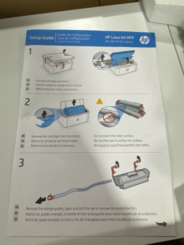 Photo 3 of HP LaserJet MFP M140w Wireless Black and White All-in-One Printer (7MD72F), White New Version: M140w