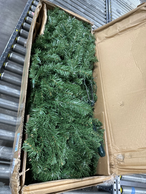 Photo 1 of 7 ft. North Valley Spruce Pencil Slim Artificial Christmas Tree with Clear Lights