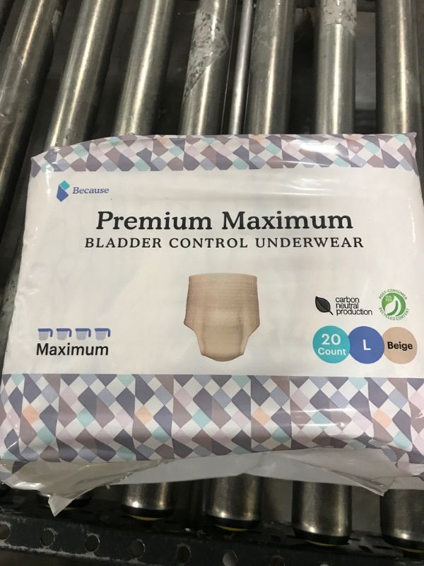 Photo 2 of Packages of 20 Premium Maximum Bladder Control Underwear L Beige