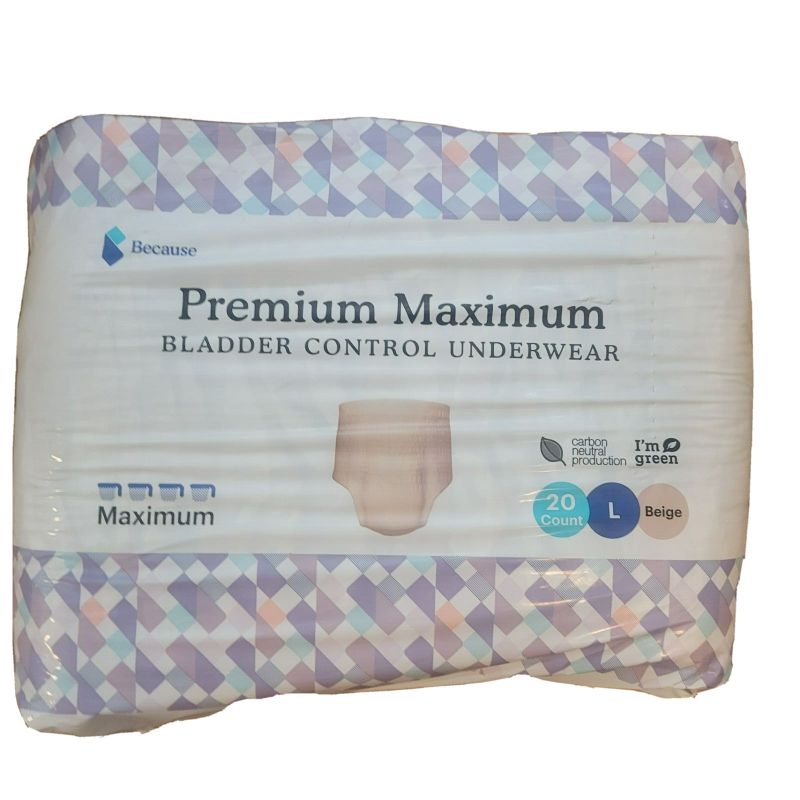 Photo 1 of Packages of 20 Premium Maximum Bladder Control Underwear L Beige