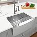 Photo 2 of 24 Inch Farmhouse Kitchen Sink - Lordear 24 Inch Apron Front Sink 16 Gauge Stainless Steel Farmhouse Deep Single Bowl Kitchen Sink Basin