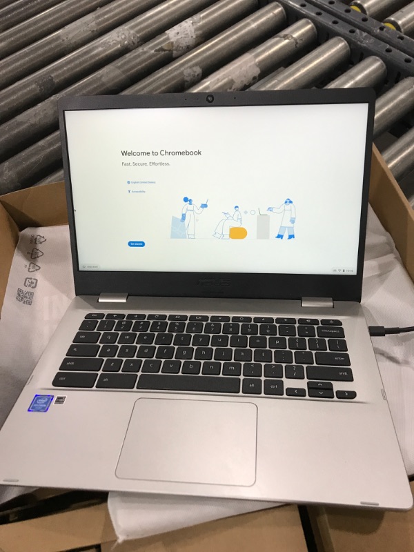 Photo 3 of ASUS C424MA-AS48F Chromebook C424, 14.0" 180 Degree FHD NanoEdge Display, Intel Dual Core Celeron Processor, 4GB LPDDR4 RAM, 128GB Storage, Silver Color, C424MA-AS48F Celeron | 4GB | 128GB