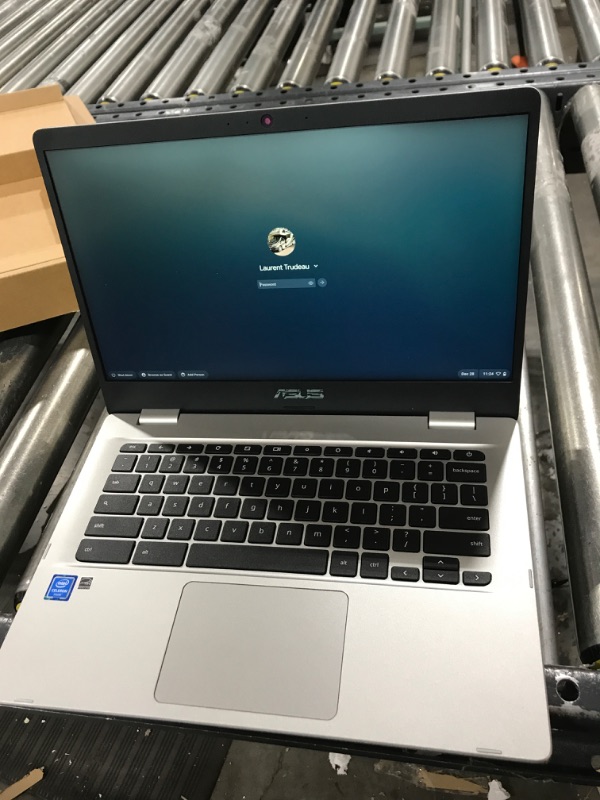 Photo 2 of ASUS C424MA-AS48F Chromebook C424, 14.0" 180 Degree FHD NanoEdge Display, Intel Dual Core Celeron Processor, 4GB LPDDR4 RAM, 128GB Storage, Silver Color, C424MA-AS48F Celeron | 4GB | 128GB