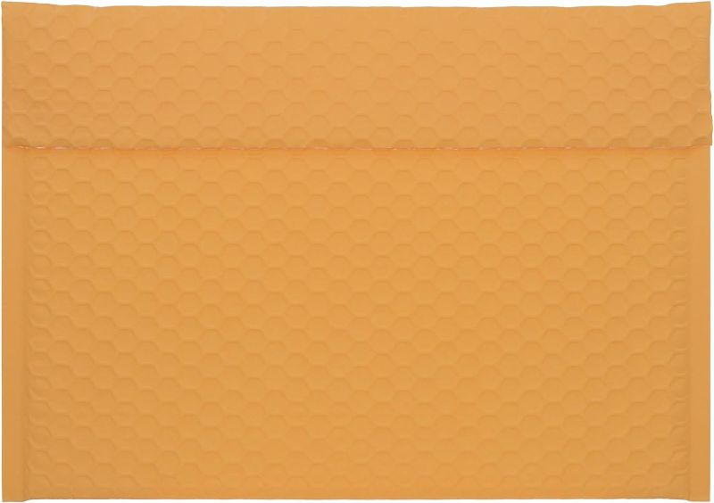 Photo 1 of DGSLTENV 12x9 Side-Opening Yellow Hexagon Kraft Bubble Mailers (25-Pack)