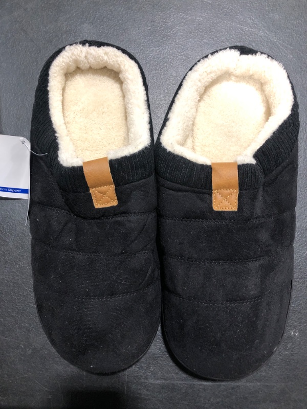 Photo 1 of [Size 9-10] Men's Indoor Winter Slippers- Black